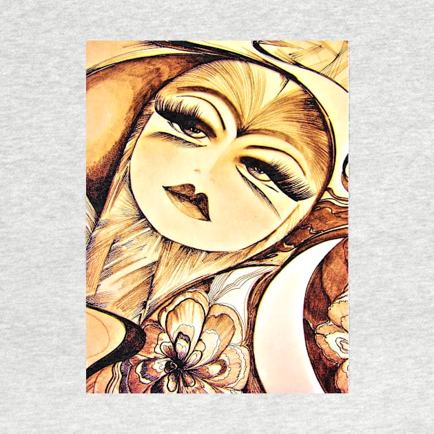 art deco moon child girl with moon lustre autumn by jacquline8689